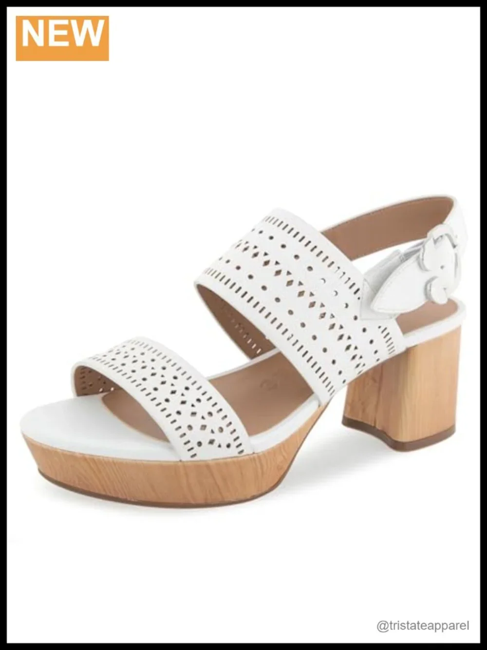 Platform Heeled Sandals Faux Leather Adjustable Ankle Strap Comfort Insole